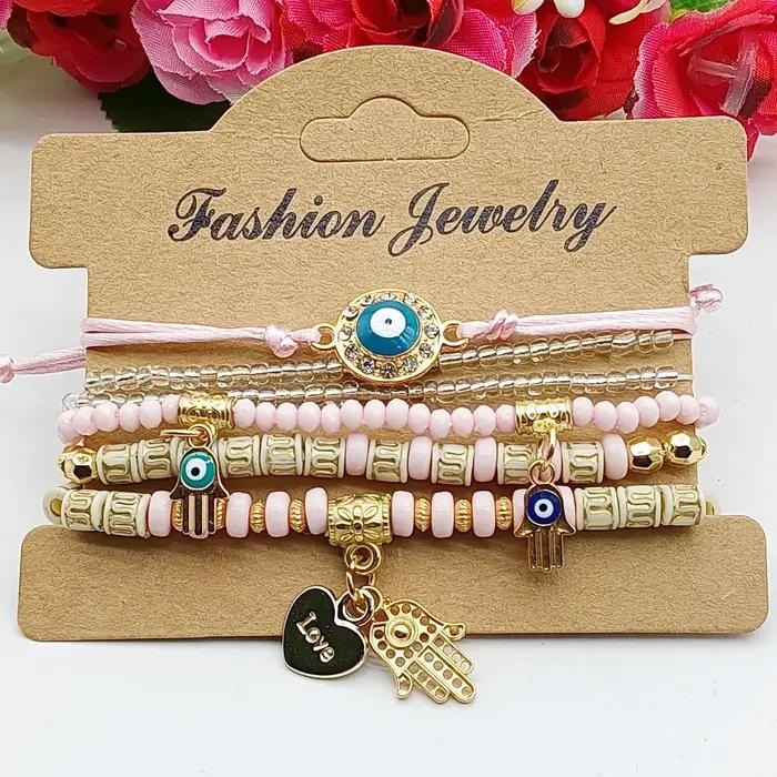 Ensemble de bracelets main de Fatima pour femme