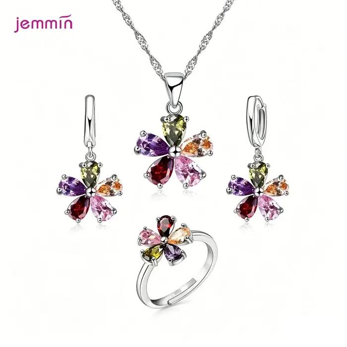 Ensemble de bijoux de fête en cristal pour femmes et filles