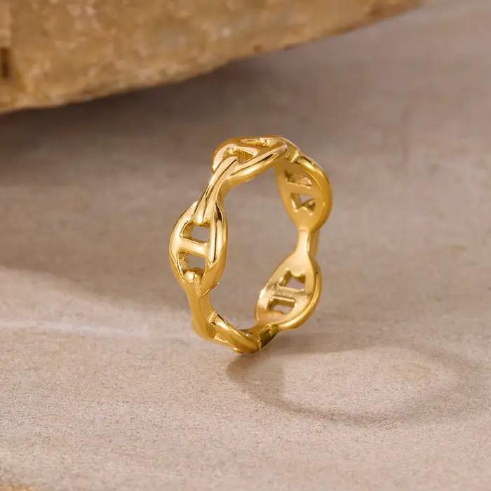 Bague personnalisée style INS pour femme
