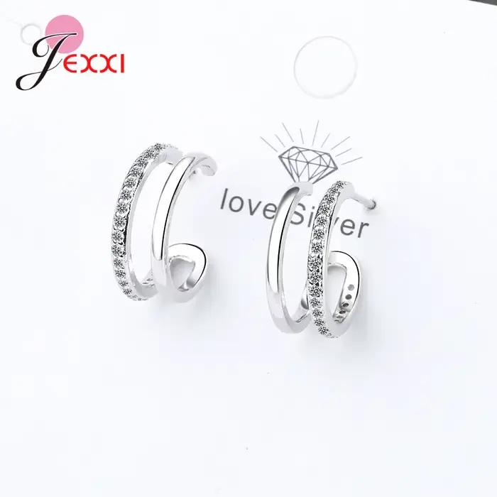 Boucles d'oreilles demi-cercle délicates pour femmes et filles