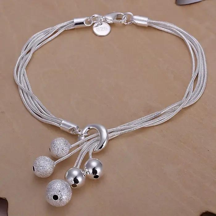 Bracelet Carré en Argent Sterling 925 Noble pour Femmes et Hommes Style Mode Occasion Mariage Bijou Élégant à la Mode pour Célébration
