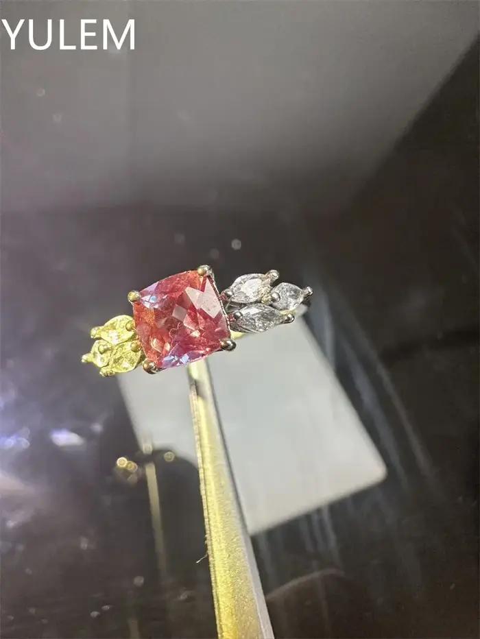 YULEM Nouvelle Arrivée Bague en Argent 925 avec Alexandrite de Laboratoire 6x6mm pour Femme