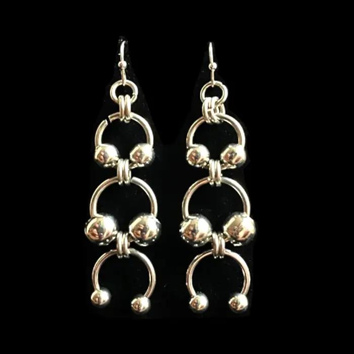 Mode coréenne épissée Boucles d'oreilles pendantes en fer à cheval pour femmes