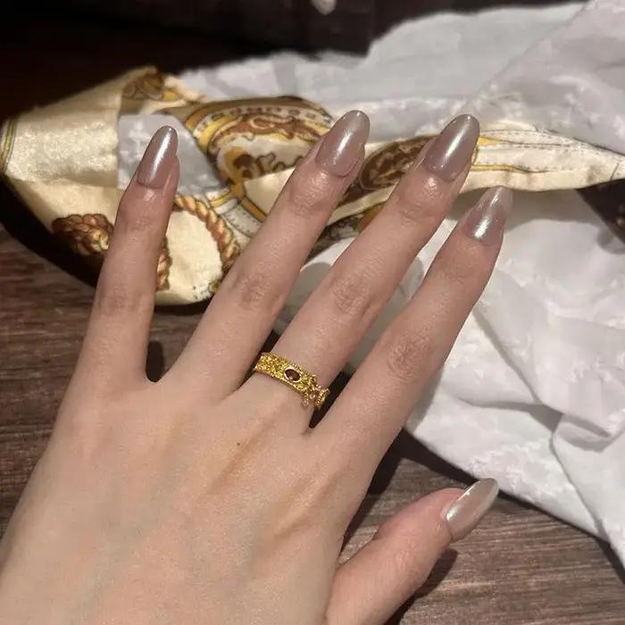 Bague en rubis style palais Vintage pour femmes