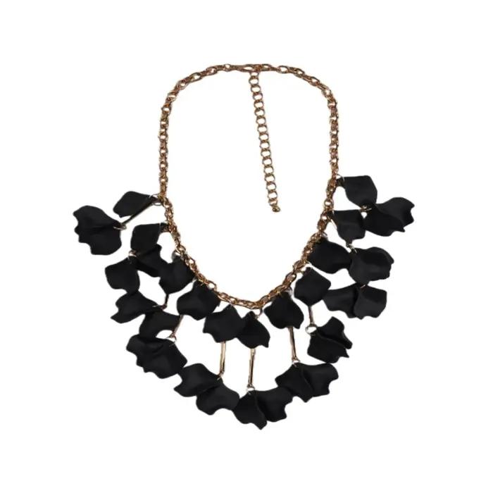 Ensemble de bijoux floral noir WEALTHYBOO collier boucles d'oreilles style gothique rétro pour femmes événements formels soirées audacieuses
