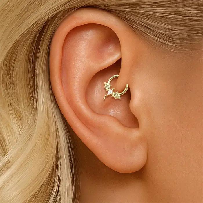 Aide Boucles d'oreilles créoles clicker huggie en argent sterling 925