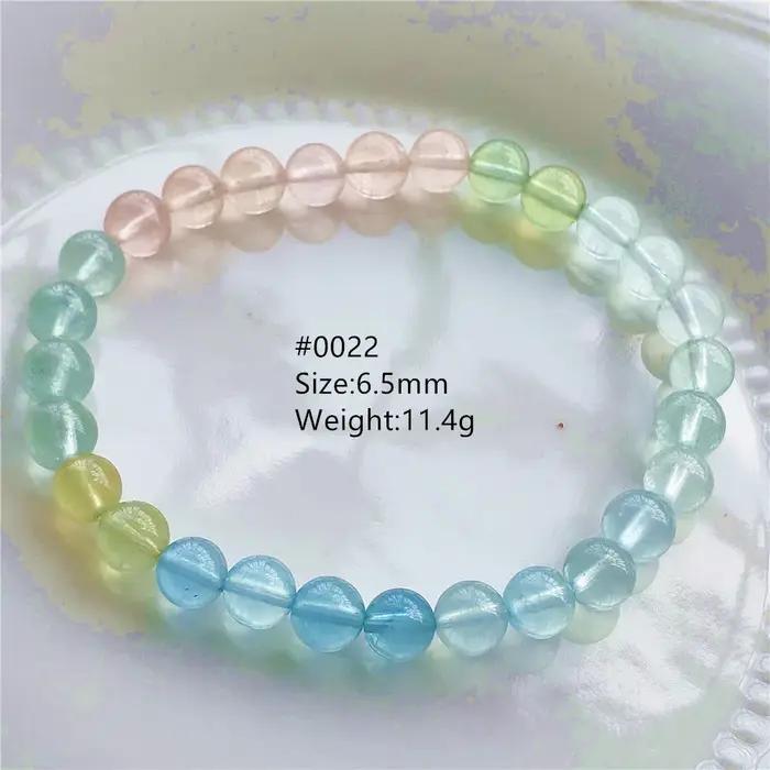 Bracelet rond en Quartz Morganite coloré bleu naturel, perles claires, pierres précieuses jaune Morg