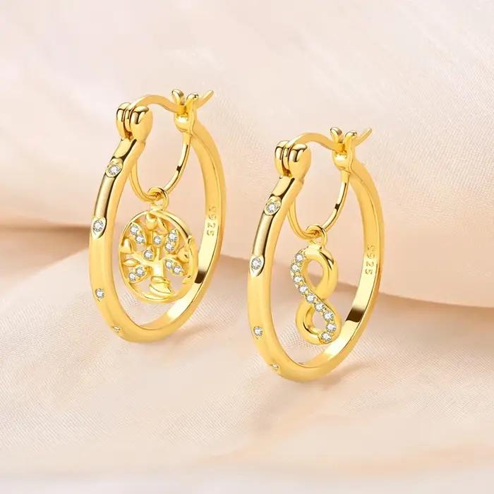 Boucles d'oreilles en argent sterling 925 pour femmes