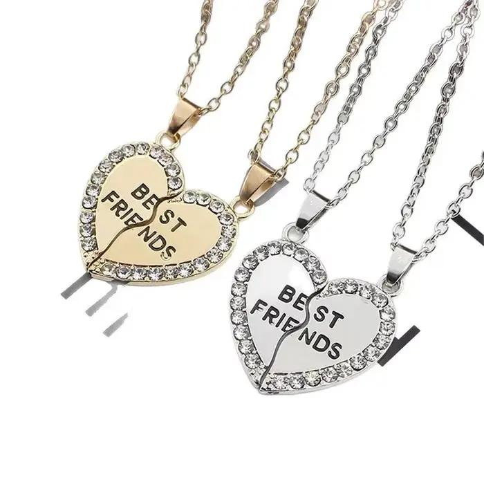 Collier pendentif en forme de cœur pour meilleures amies