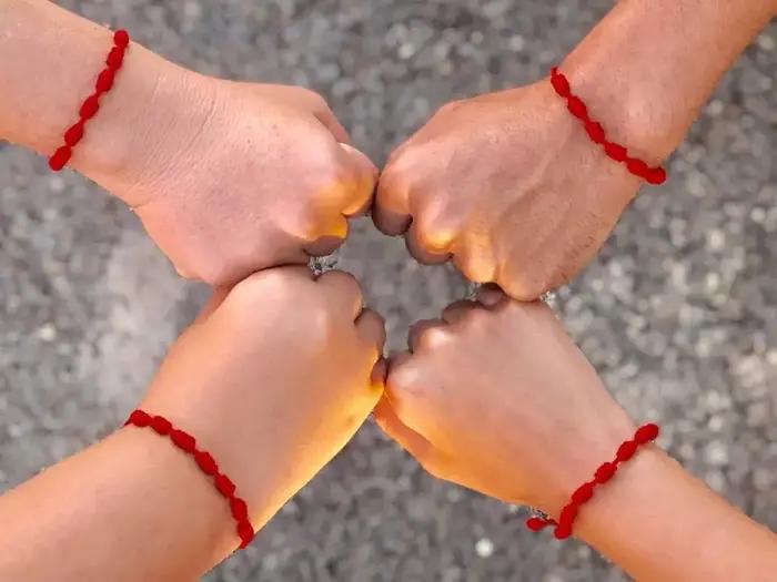 1/24 pièces 7 noeuds rouge chaîne Bracelets pour femme hommes chanceux amulette amitié à la main tresse corde Bracelet