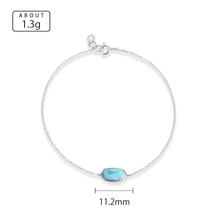 Breloque en argent Sterling 925 sertie de Larimar pour femmes mode et élégance pour soirées et occasions spéciales