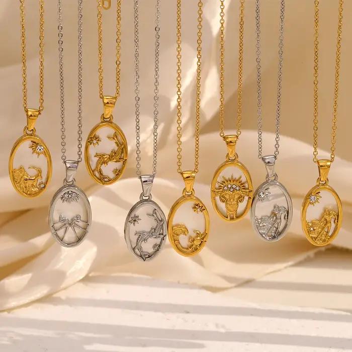 E.B.belle – collier avec pendentif Constellation en acier inoxydable
