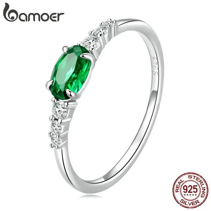 BAMOER – bague ovale en argent Sterling 925 pour femmes