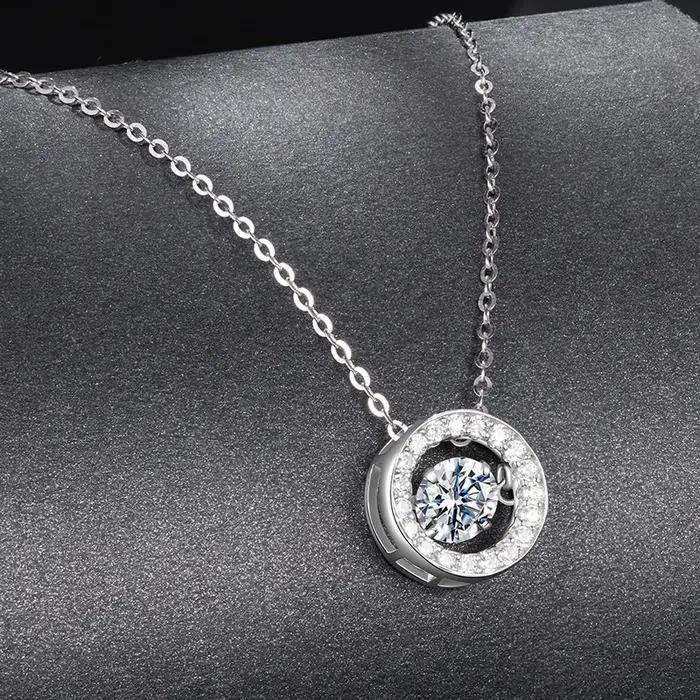 Collier en argent Sterling 925 avec Moissanite Design Unique pour Femmes Occasions Spéciales
