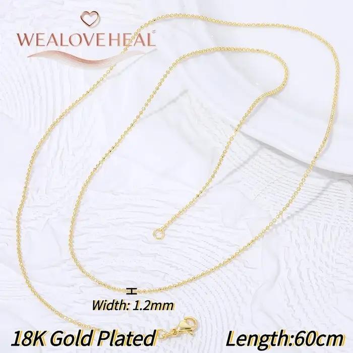 Chaîne en laiton plaqué or 18 carats de 60 cm, largeur 3 mm, pour hommes et femmes, accessoires de c