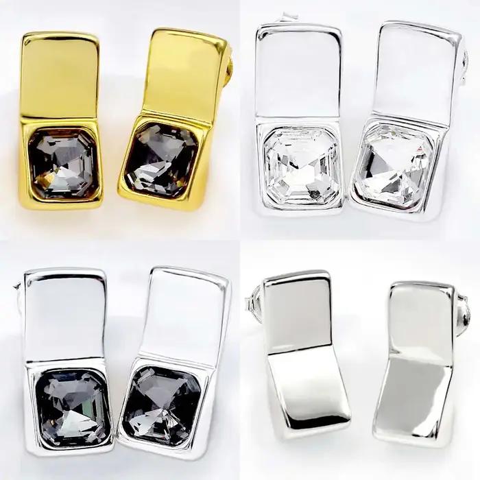 Boucles d'oreilles géométriques en Zircon pour femmes