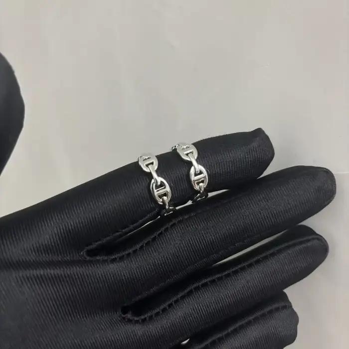 Bague à chaîne ovale électroplaquée classique et élégante