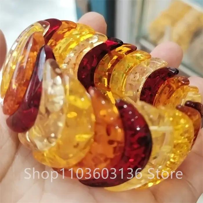 Bracelet en ambre coloré naturel pour femmes