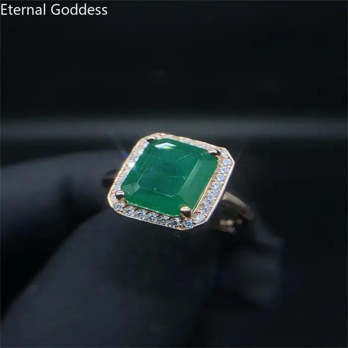 Bague émeraude flambant neuf en argent Sterling 925