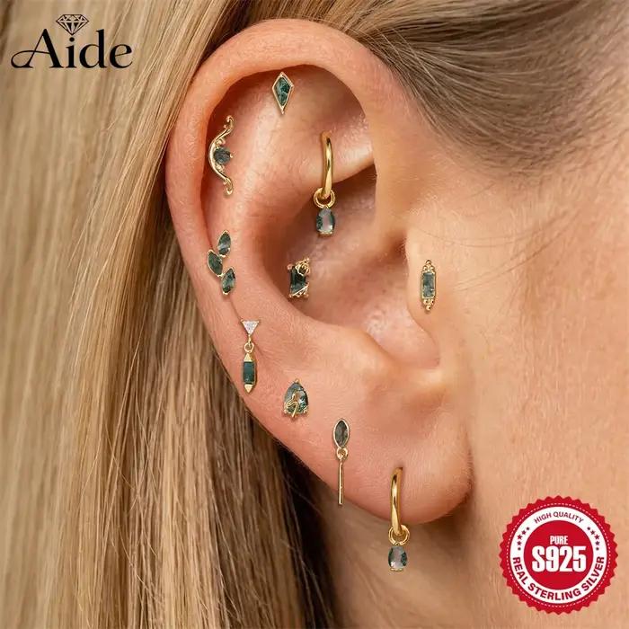 AIDE – boucles d'oreilles en agate naturelle