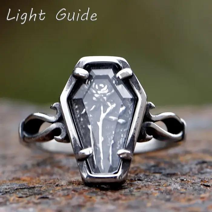 Bague cercueil fleur verre acier titane alliance mariage pour homme femme occasions spéciales style classique elegance subtile
