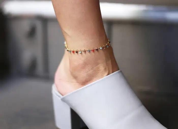 Bracelets de cheville en argent pour femmes