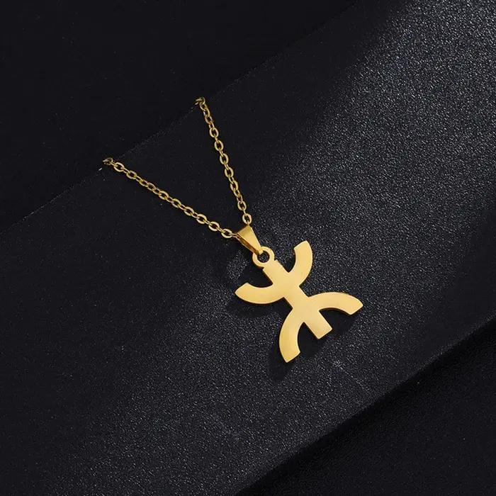 YILUOCD Vintage afrique berbères symbole colliers pour femmes Kabyle berbère bijoux Amazigh lettre ethnique puissant amulette