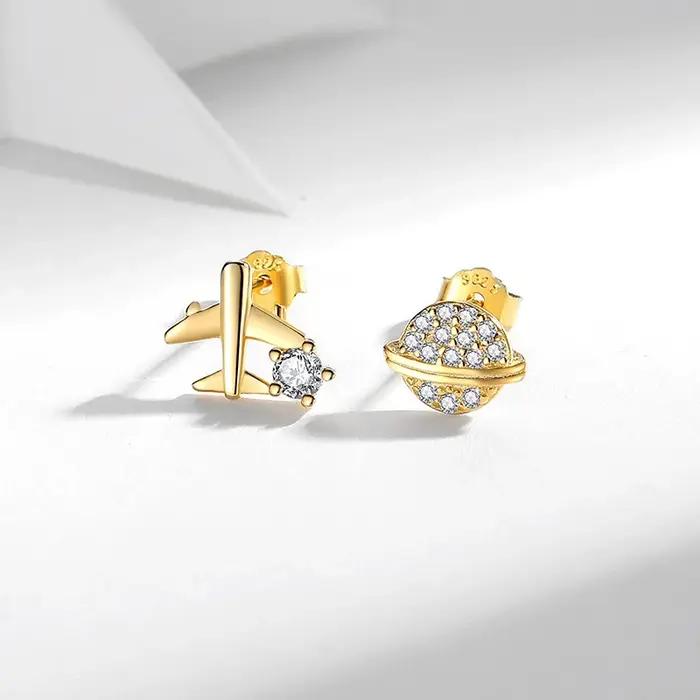 Trustdavis – boucles d'oreilles simples en argent 925 véritable