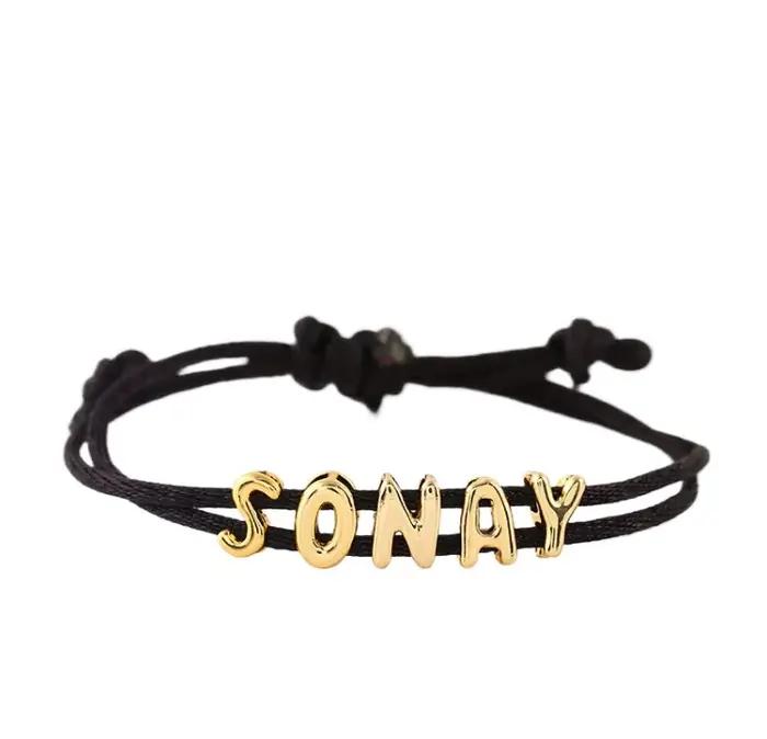 Lettres Bracelet à bricoler soi-même pour femmes filles corde bricolage lettre maman