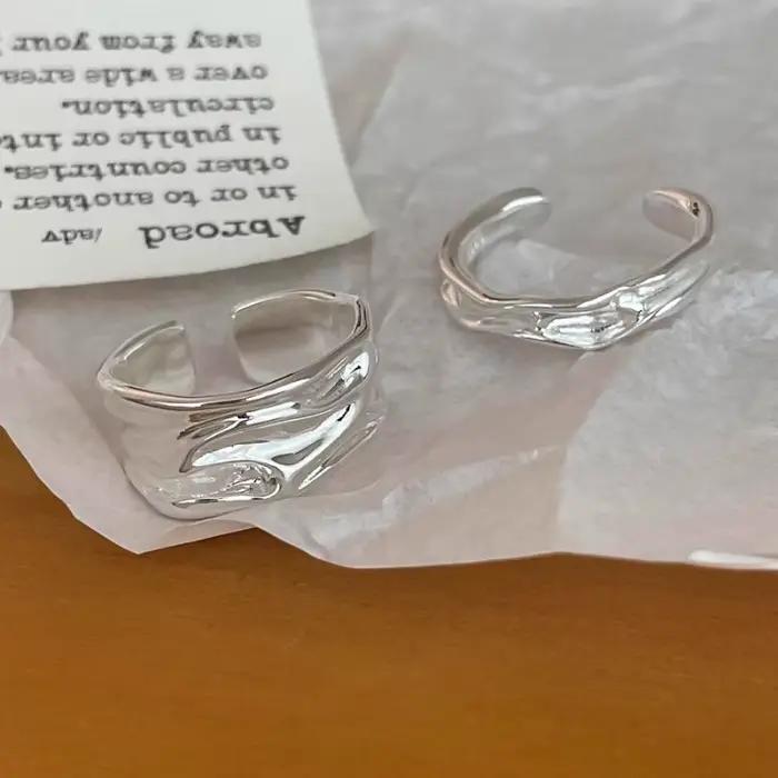 Bague Bergame Irrégulière en Argent Sterling 925 pour Femme et Fille