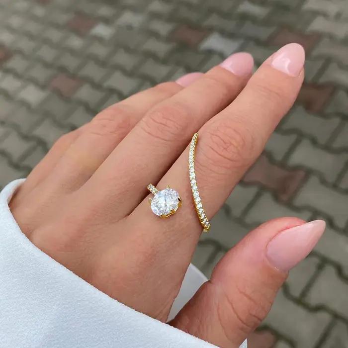 Huitan – bague de luxe en forme géométrique pour femmes
