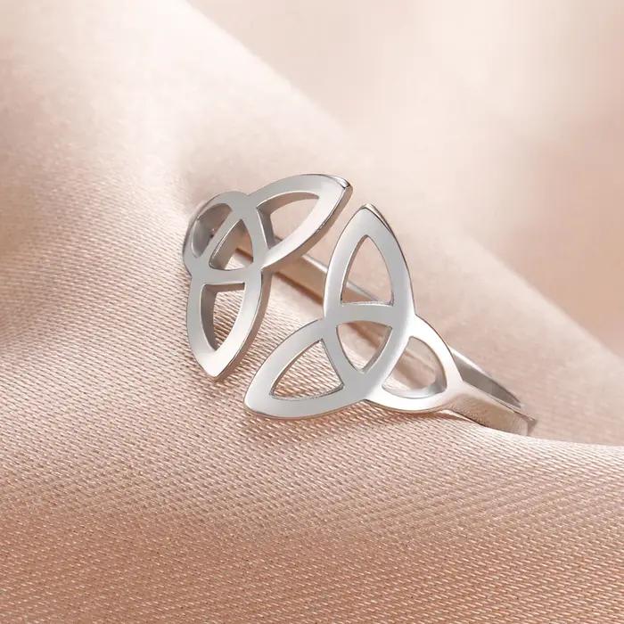 COOLTIME – bague à nœud celtique trinité pour femmes et hommes