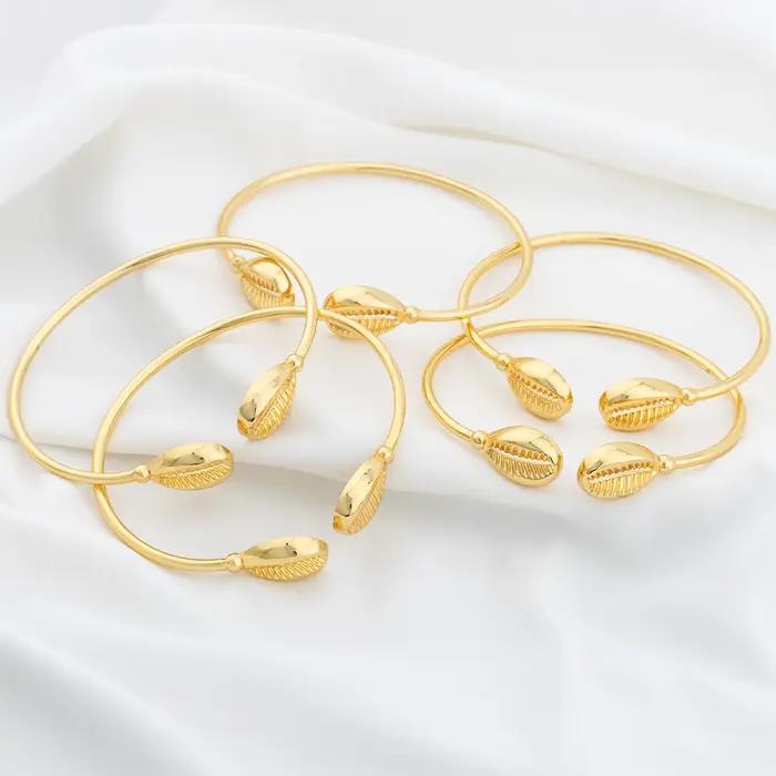 Nouveau Bracelet manchette pour femmes fête dubaï coquille forme bracelets 18K couleur or carte d'afrique bijoux accessoires cadeaux d'anniversaire