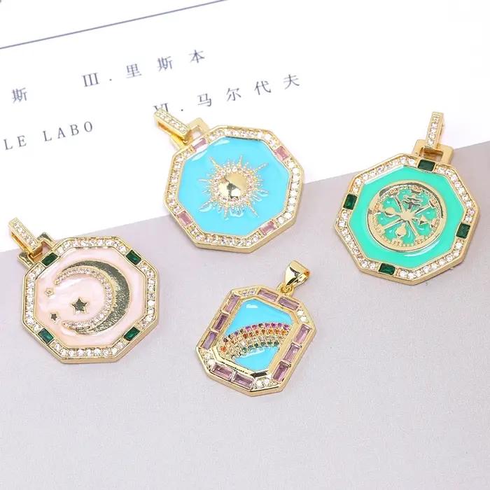 Juya-Pendentif en émail plaqué or 18 carats
