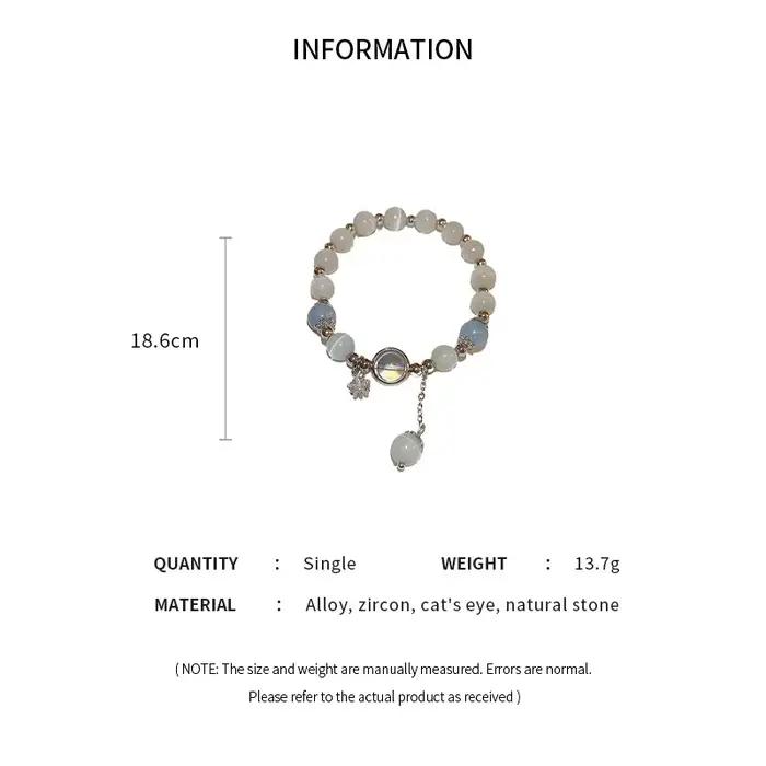 Bracelet en pierre opale bleu-violet avec étoile de la lune pour femmes romantique et élégant à offrir pour les occasions spéciales