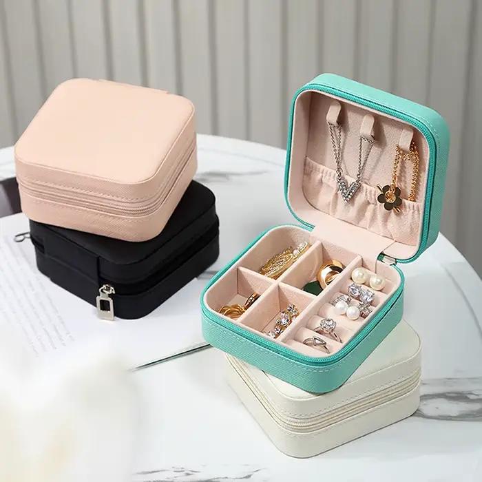 Boîte de rangement portable pour boucles d'oreilles et matiques, étui à bijoux, présentoir de voyage, boîte d'évaluation