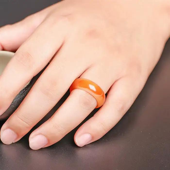 Bague en cristal de cornaline rouge pour femme