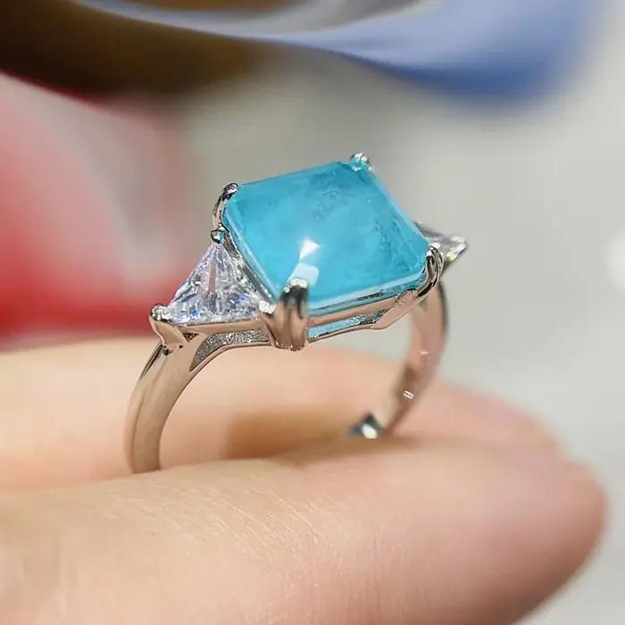 Bague en argent sterling 925 sertie de tourmaline et zirconium pour femmes occasions spéciales partis et cérémonies de mariage