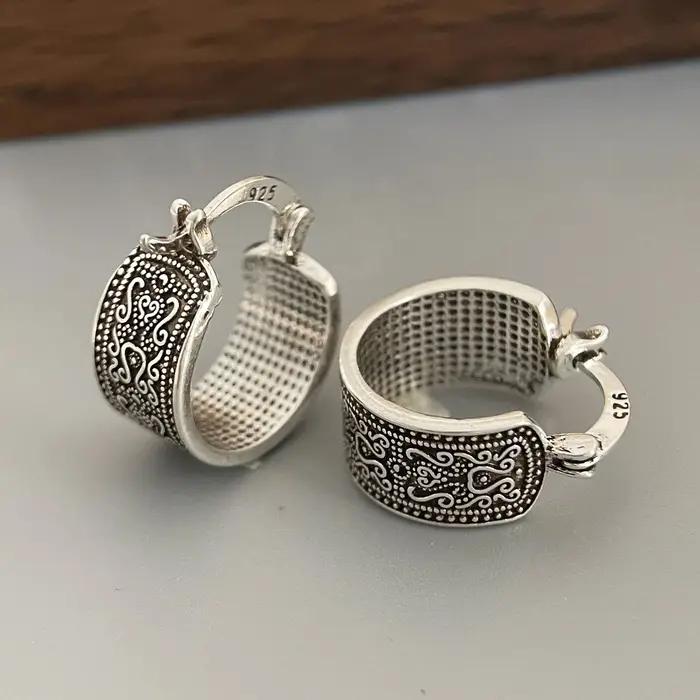 Boucles d'oreilles en argent regardé 925 pour femmes