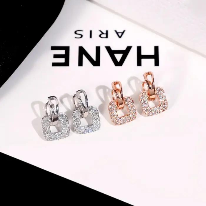 Boucles d'oreilles créoles en argent regardé 925 pour femmes