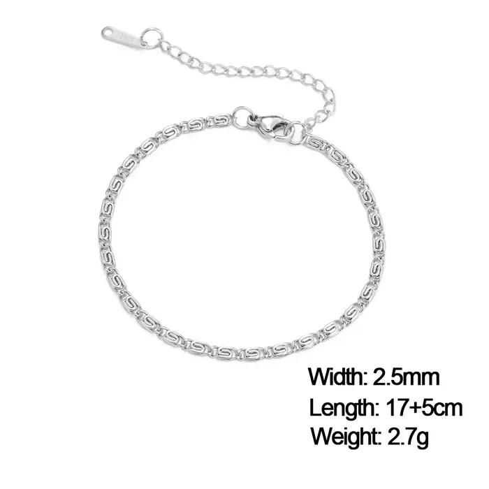 Skyrim – Bracelet torsadé en acier inoxydable pour femmes, couleur or, chaîne cubaine Figaro, tendan