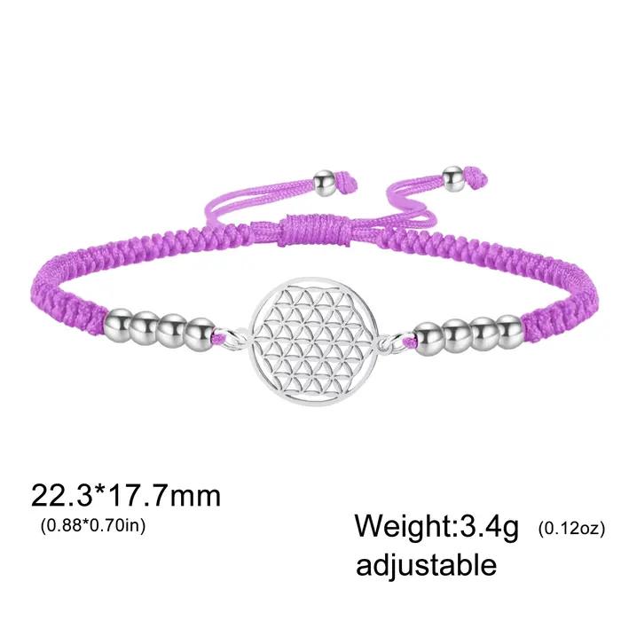 Bracelet Fleurs de Vie en Acier Inoxydable Géométrique Poignet Bijoux Cadeau pour Femmes Occasions Spéciales