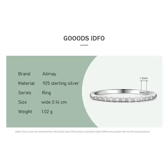 Ailmay – bague empilable en argent Sterling 925 véritable pour femmes, de qualité supérieure, Design minimaliste, bijoux fins élégants, nouveau Style 2021