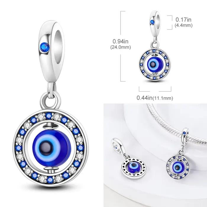 Offres spéciales 925 breloques en argent Sterling perles oeil du diable main de Fatima croix