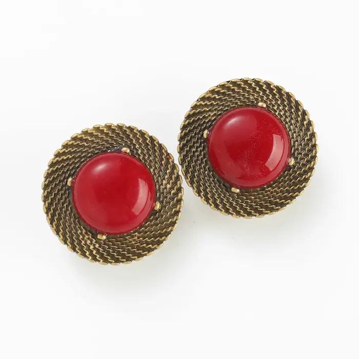 Boucles d'oreilles Vintage en Agate rouge pour femmes