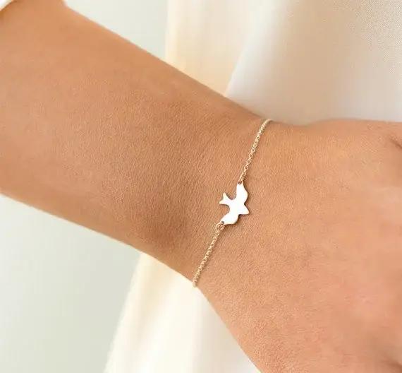 Bracelet colombe oiseau minuscule colombe de paix