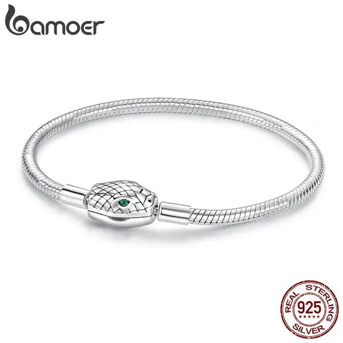 Bamoer 925 en argent Sterling classique chaîne de base serpent os