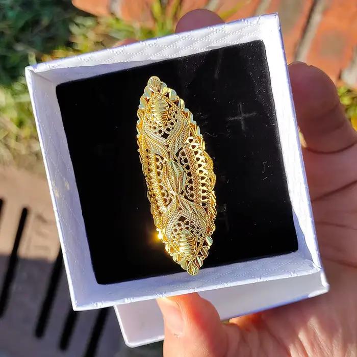 Bagues de luxe couleur or pour femmes et filles, bague de mariage réglable, bijoux, articles cadeaux au Nigeria, dubaï, France