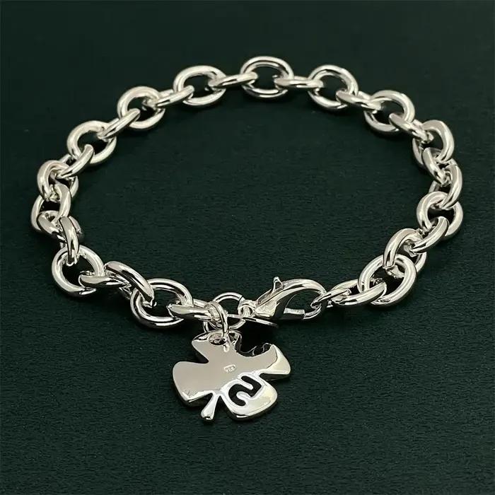 Bracelet trèfle à quatre feuilles en argent Sterling 925