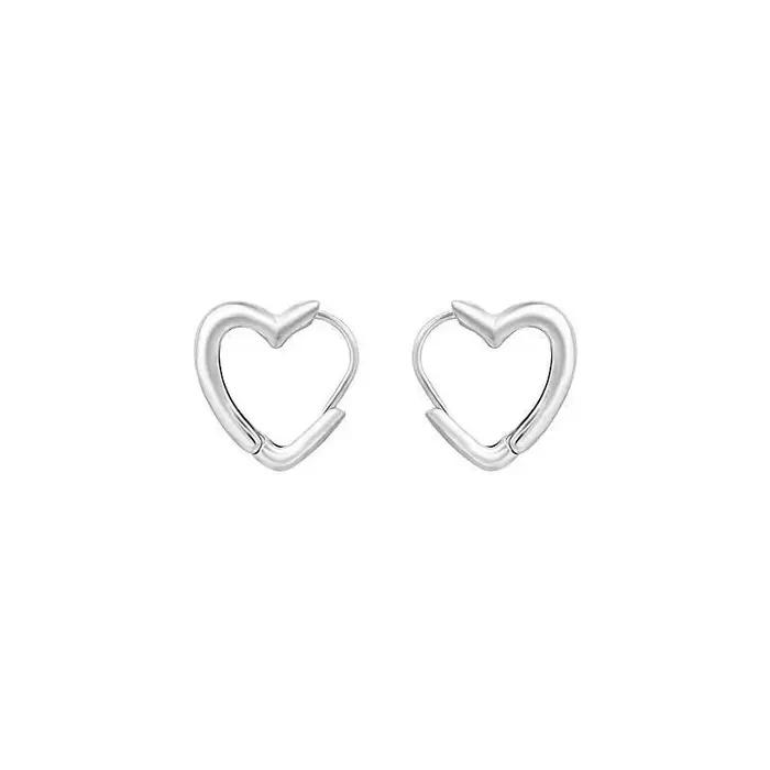 Boucles d'oreilles coeur en argent regardé 925 pour femmes
